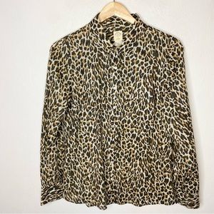 J. Crew Leopard Print Button Down Shirt